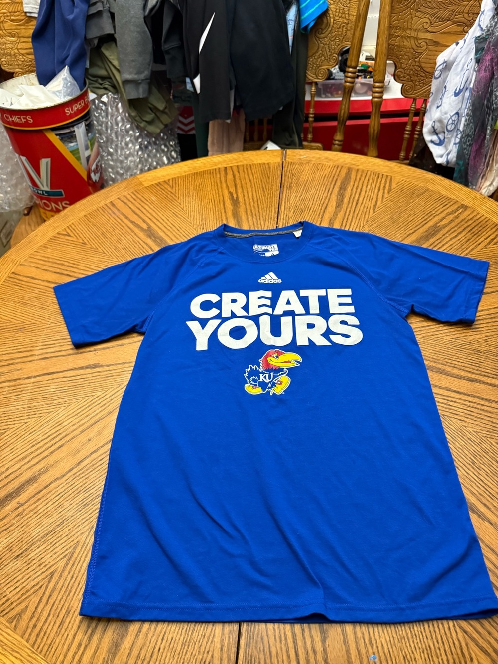 adidas Royal Blue 'Create Yours' KU Jayhawks Graphic Tee